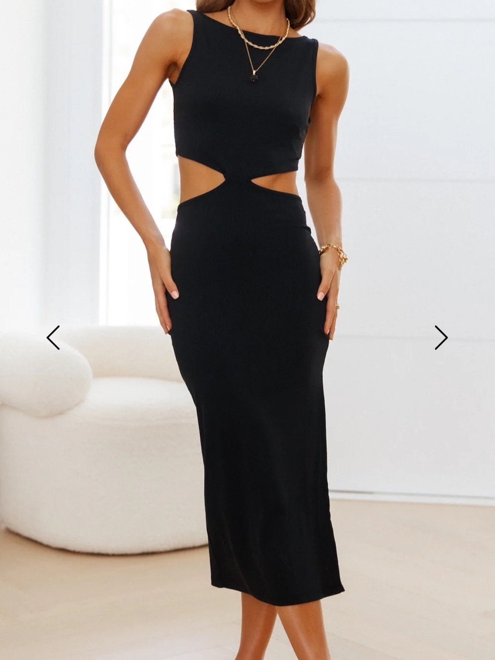 Hello Molly Black Cutout Midi Dress